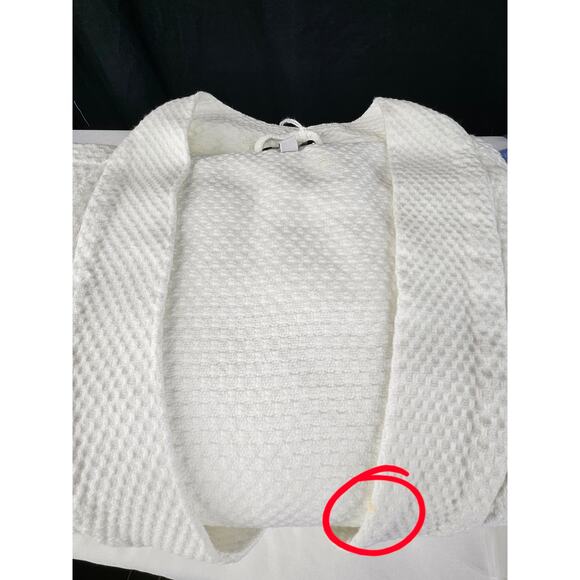 COYUCHI WOMEN'S 100% ORGANIC COTTON WHITE LONG SLEEVE ROBE SIZE LARGE - Picture 8 of 10